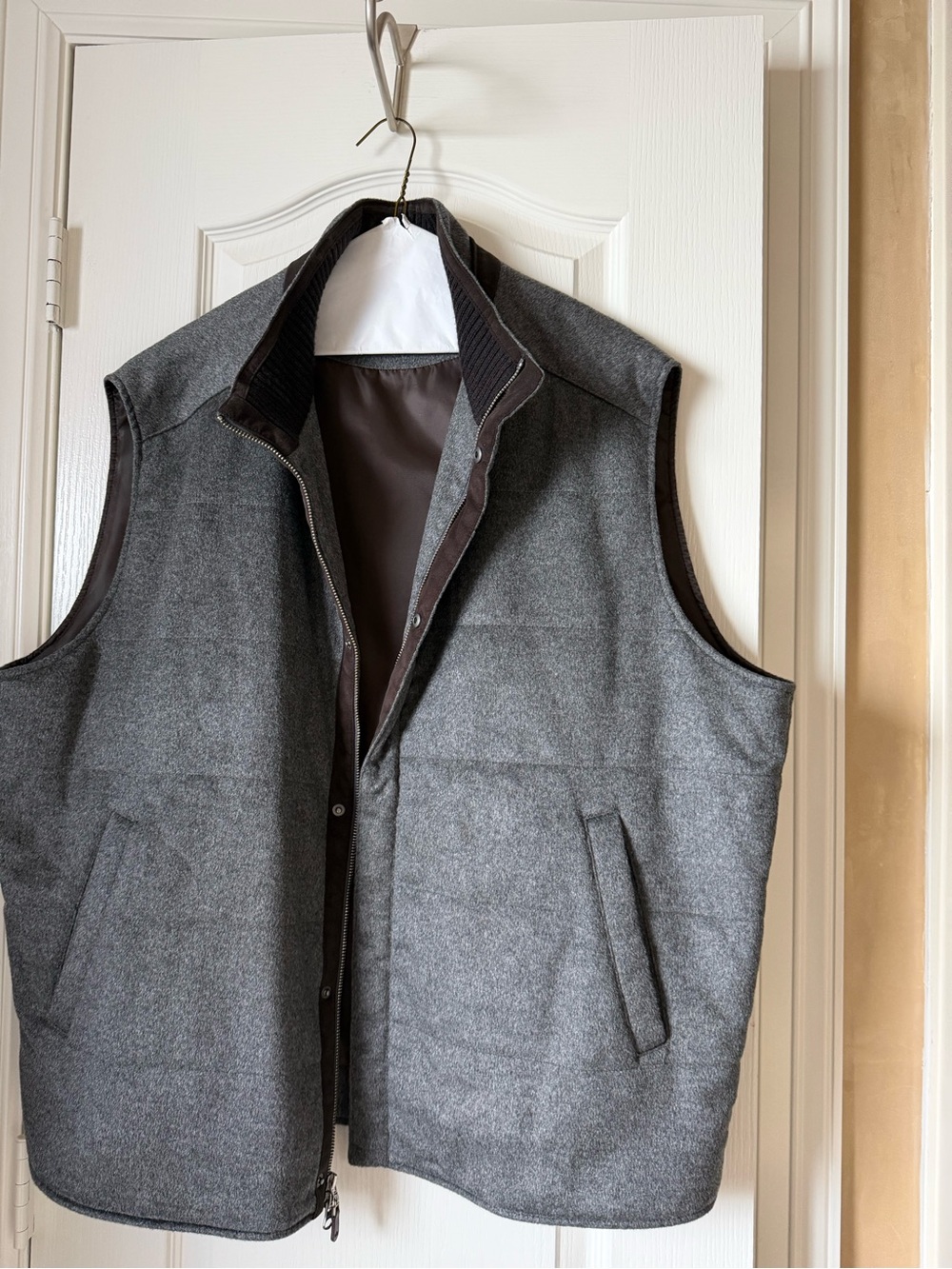 Peter Millar Gray Quilted Wool-Blend Vest